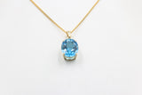 9ct Gold Genuine Blue Topaz Pendent SYP1160