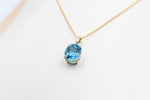 9ct Gold Genuine Blue Topaz Pendent SYP1160