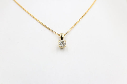 18ct Gold Solitaire half carat Diamond pendent SYP1792