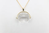 9ct Gold Clear Quartz Spinner Pendent SYP3603