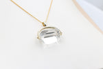 9ct Gold Clear Quartz Spinner Pendent SYP3603