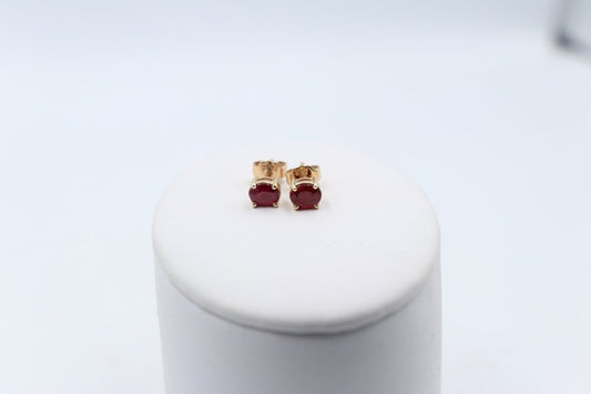 9ct Gold Genuine Ruby Stud Earrings SERUBY