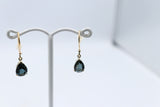 9ct Gold Genuine London Blue Topaz Drop Earrings SYE468LBT