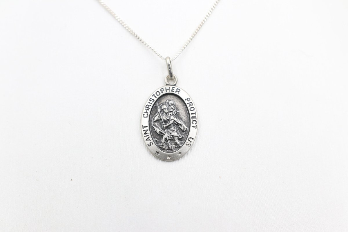 Solid Stg silver Saint Christopher Pendent UA20V