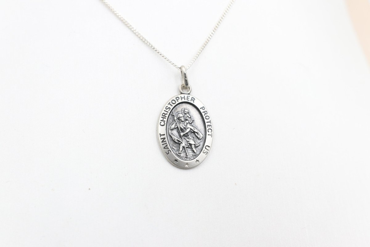 Solid Stg silver Saint Christopher Pendent UA20V