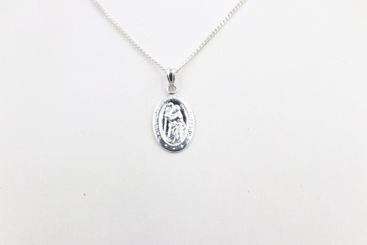 Solid Stg silver Saint Christopher Pendent AH217