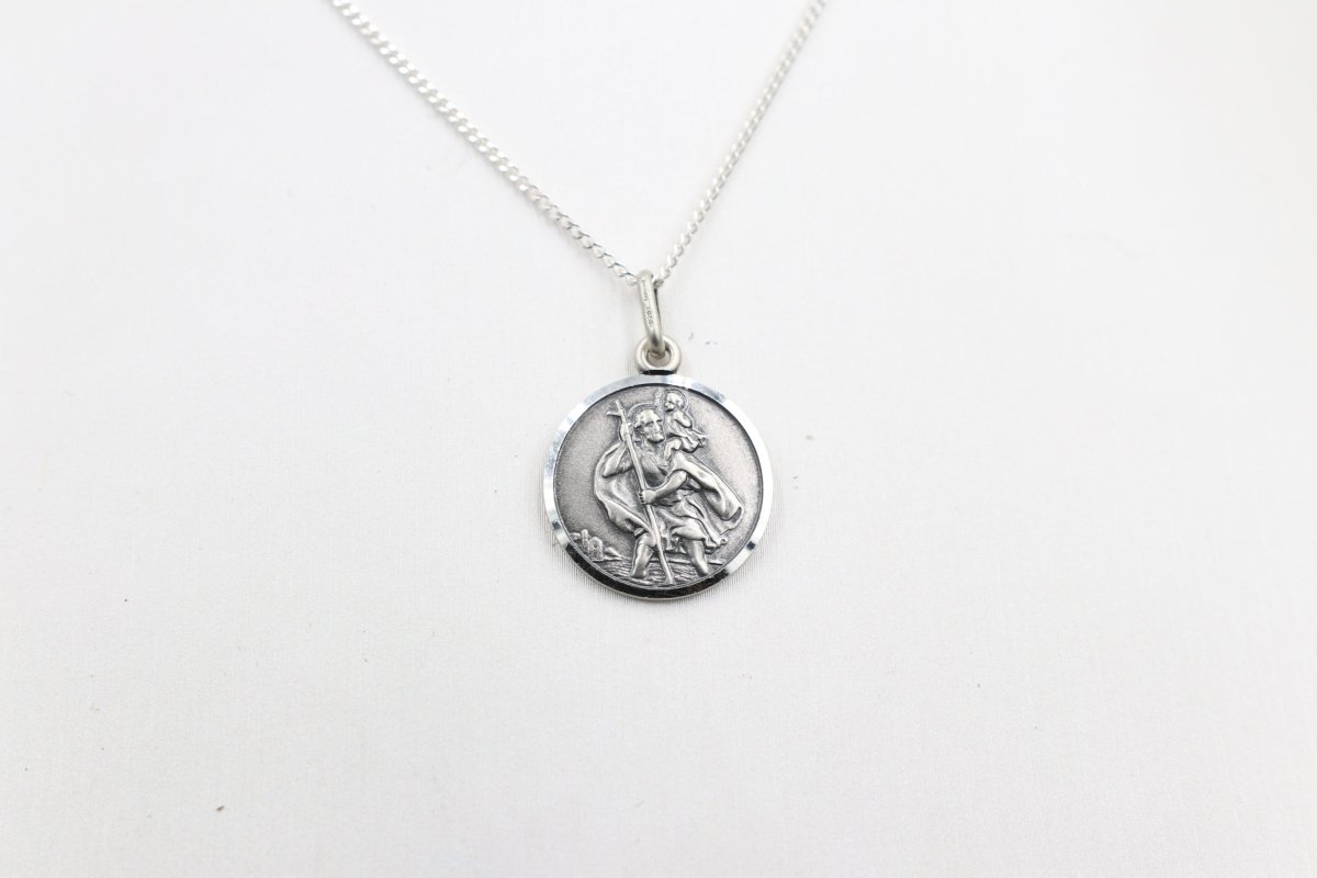 Solid Stg silver Saint Christopher Pendent UA16