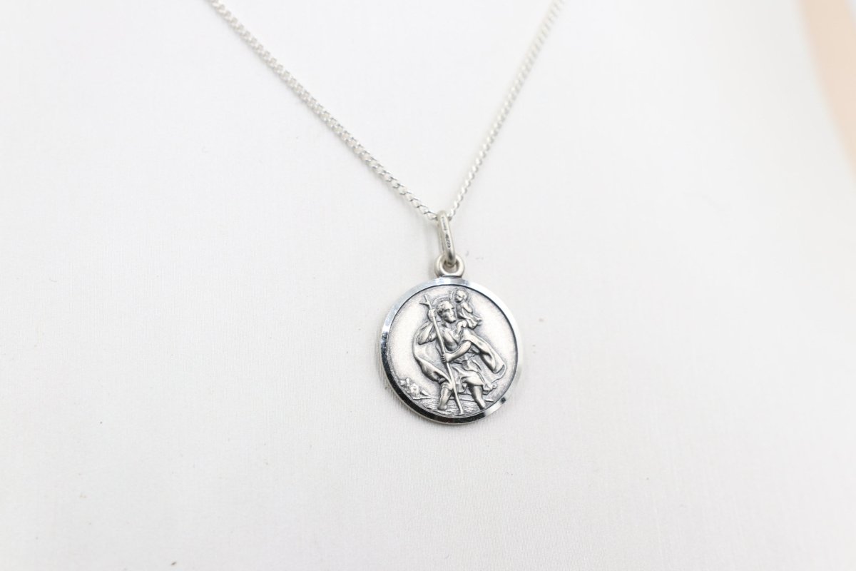 Solid Stg silver Saint Christopher Pendent UA16