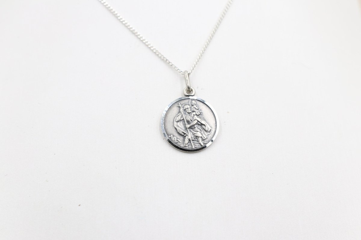 Solid Stg silver Saint Christopher Pendent UA16