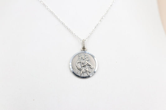 Solid Stg silver Saint Christopher Pendent UA18