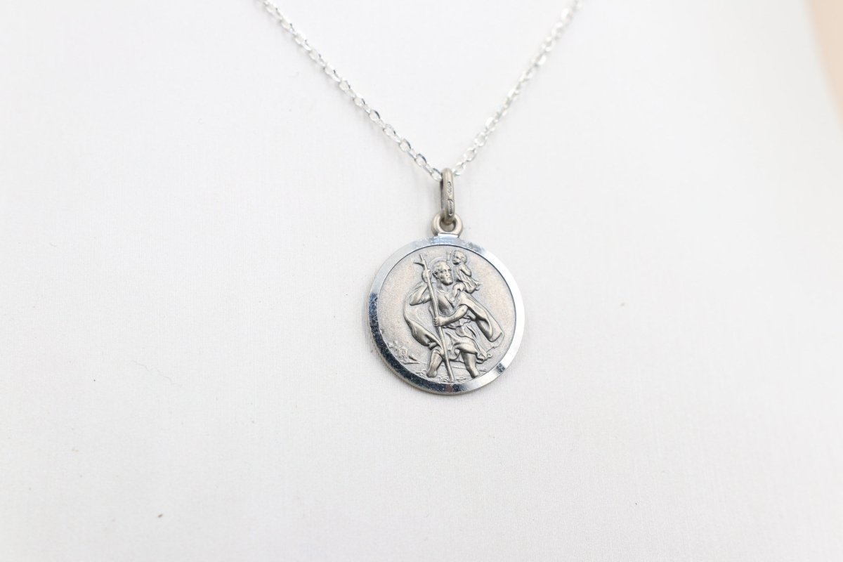 Solid Stg silver Saint Christopher Pendent UA18