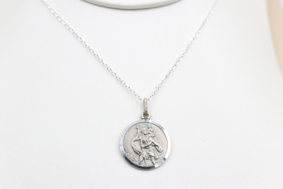 Solid Stg silver Saint Christopher Pendent UA18