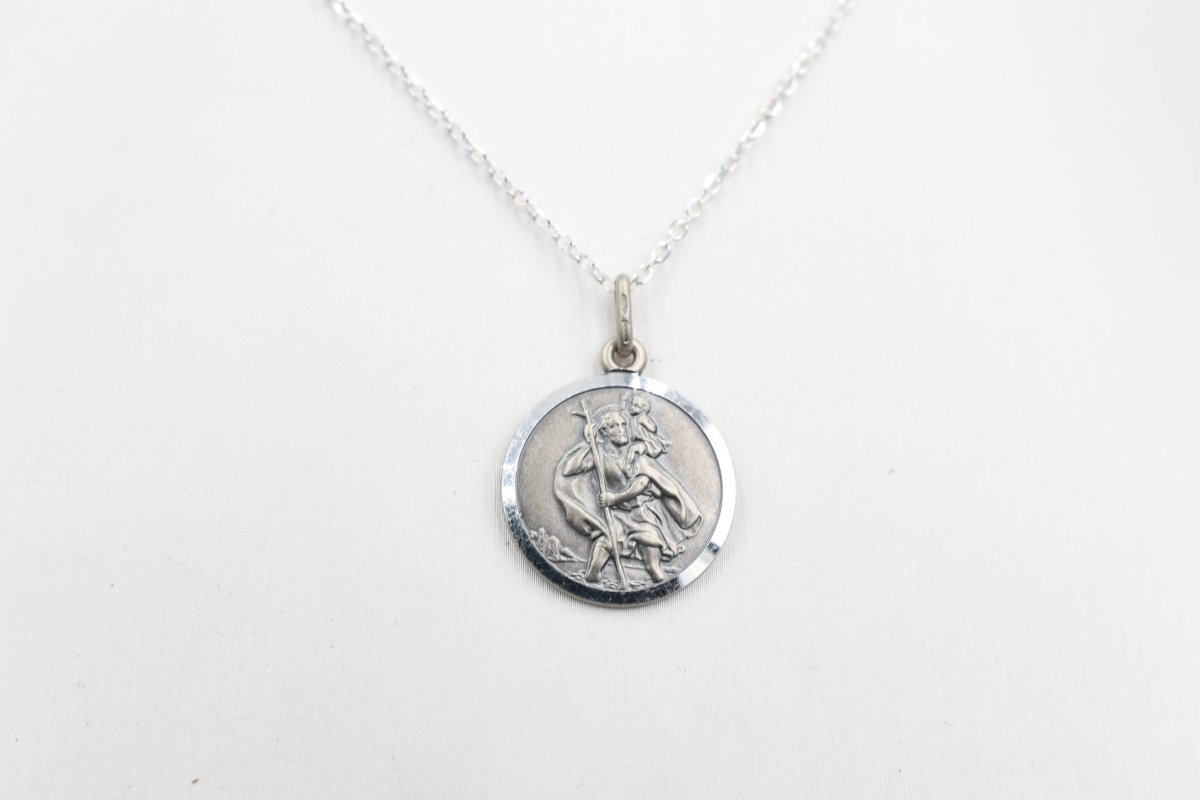 Solid Stg silver Saint Christopher Pendent UA18