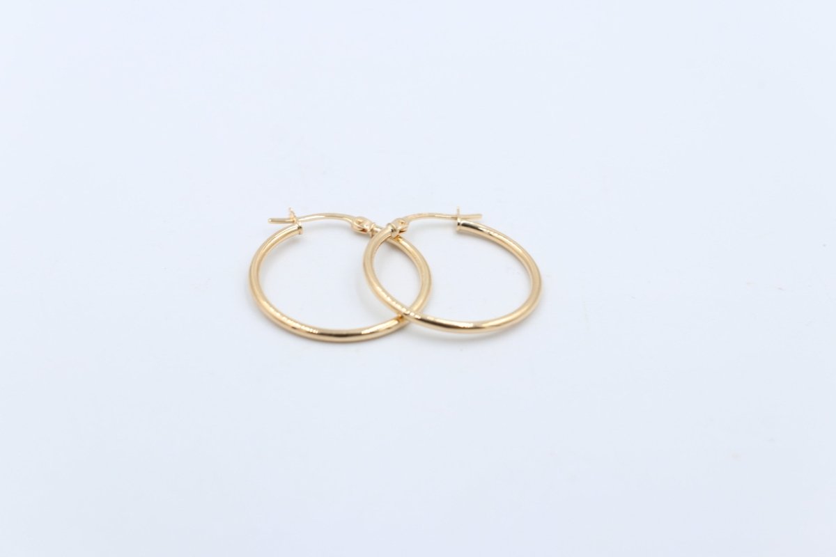 9ct Gold rounded Plain 1.5mm tube  Hoop 200BC527/99