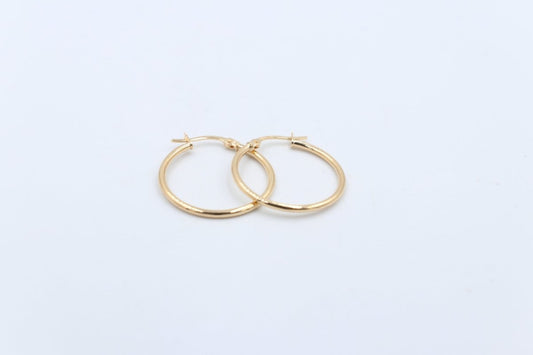 9ct Gold rounded Plain 1.5mm tube  Hoop 200BC527/99