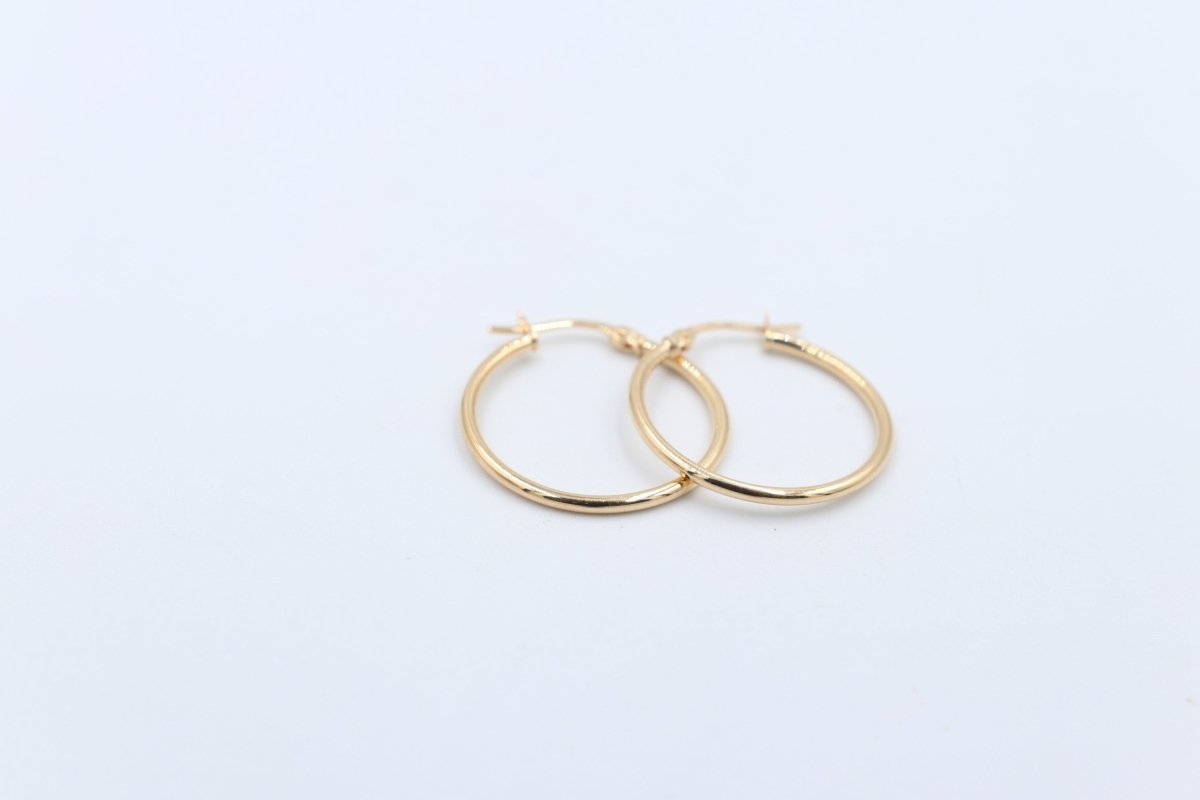 9ct Gold rounded Plain 1.5mm tube  Hoop 200BC527/99