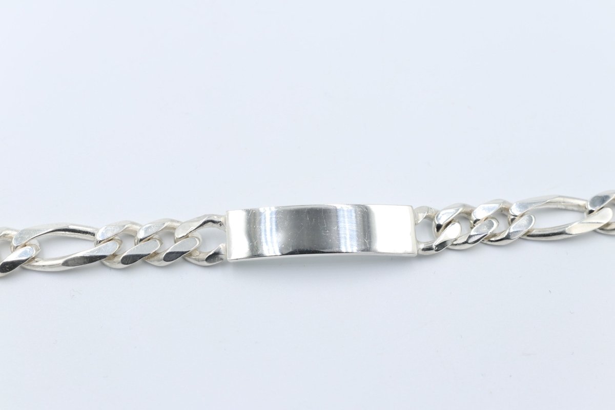 Sterling Silver Figaro ID bracelet IRB25