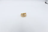 9ct Gold Solid Ring with Diamonds 11.32mm wide J3696
