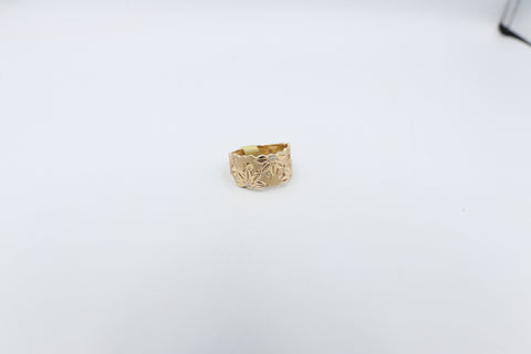 9ct Gold Solid Ring with Diamonds 11.32mm wide J3696