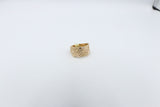 9ct Gold Solid Ring with Diamonds 11.32mm wide J3696
