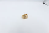 9ct Gold Solid Ring with Diamonds 11.32mm wide J3696