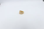 9ct Gold Solid Ring with Diamonds 11.32mm wide J3696