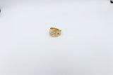 9ct Gold Solid Ring with Diamonds 11.32mm wide J3696