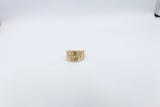 9ct Gold Solid Ring with Diamonds 11.32mm wide J3696