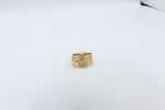 9ct Gold Solid Ring with Diamonds 11.32mm wide J3696