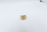 9ct Gold Solid Ring with Diamonds 11.32mm wide J3696