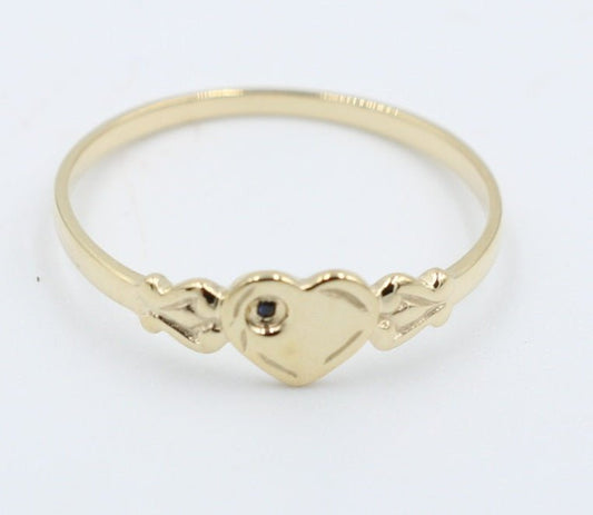 9ct Gold Girls Signet Ring Sapphire SYR2009S