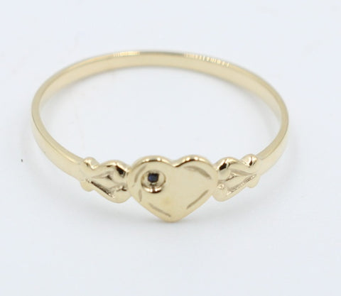 9ct Gold Girls Signet Ring Sapphire SYR2009S