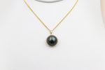 18ct Gold set Tahitian mabe pearl Pendent 10-11mm