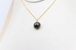 18ct Gold set Tahitian mabe pearl Pendent 10-11mm