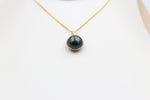 18ct Gold set Tahitian mabe pearl Pendent 10-11mm