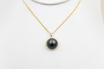 18ct Gold set Tahitian mabe pearl Pendent 10-11mm