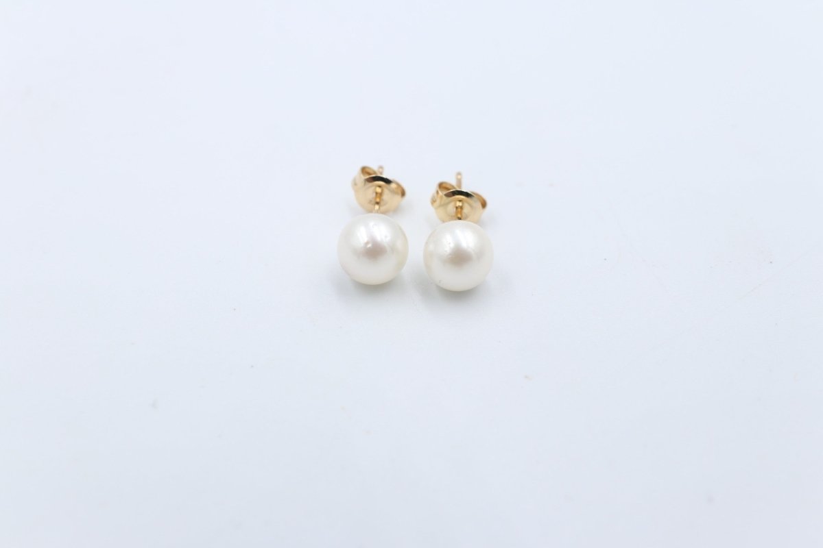 9ct Gold set South sea Pearl Studs 8-8.5mm