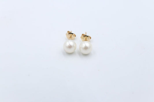 9ct Gold set South sea Pearl Studs 8-8.5mm