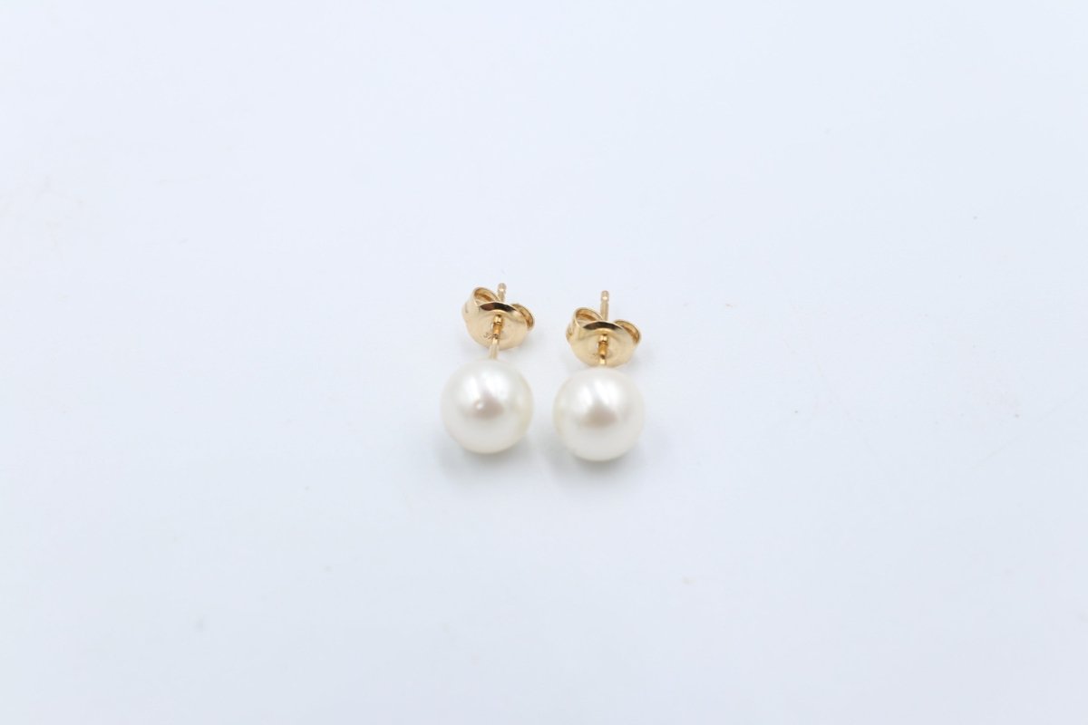 9ct Gold set South sea Pearl Studs 8-8.5mm