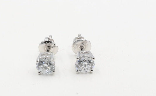 14kt Gold Set Lab Grown Diamond Stud Earrings 1carat