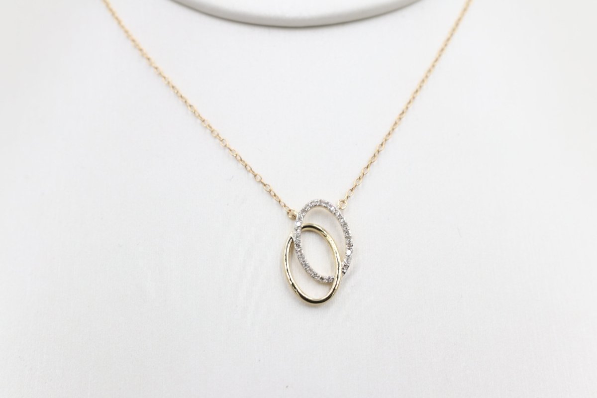 10ct Gold Diamond set Pendent with 10K gold chain