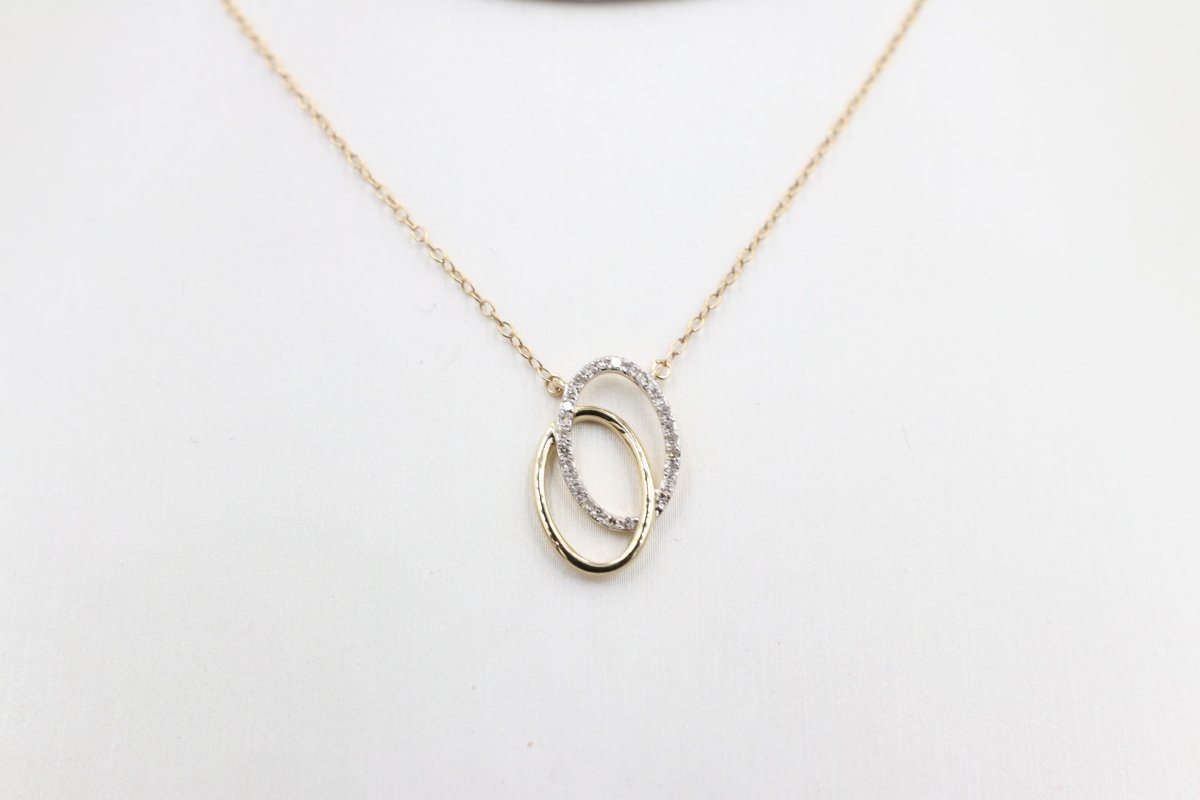 10ct Gold Diamond set Pendent with 10K gold chain