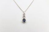 10K White Gold sapphire and Diamond Pendent