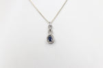 10K White Gold sapphire and Diamond Pendent