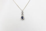 10K White Gold sapphire and Diamond Pendent