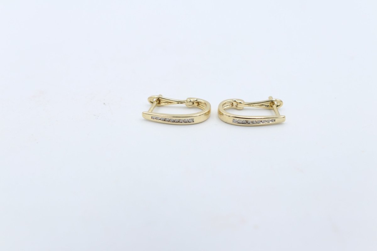 10K Gold Diamond Huggies TDW 0.10
