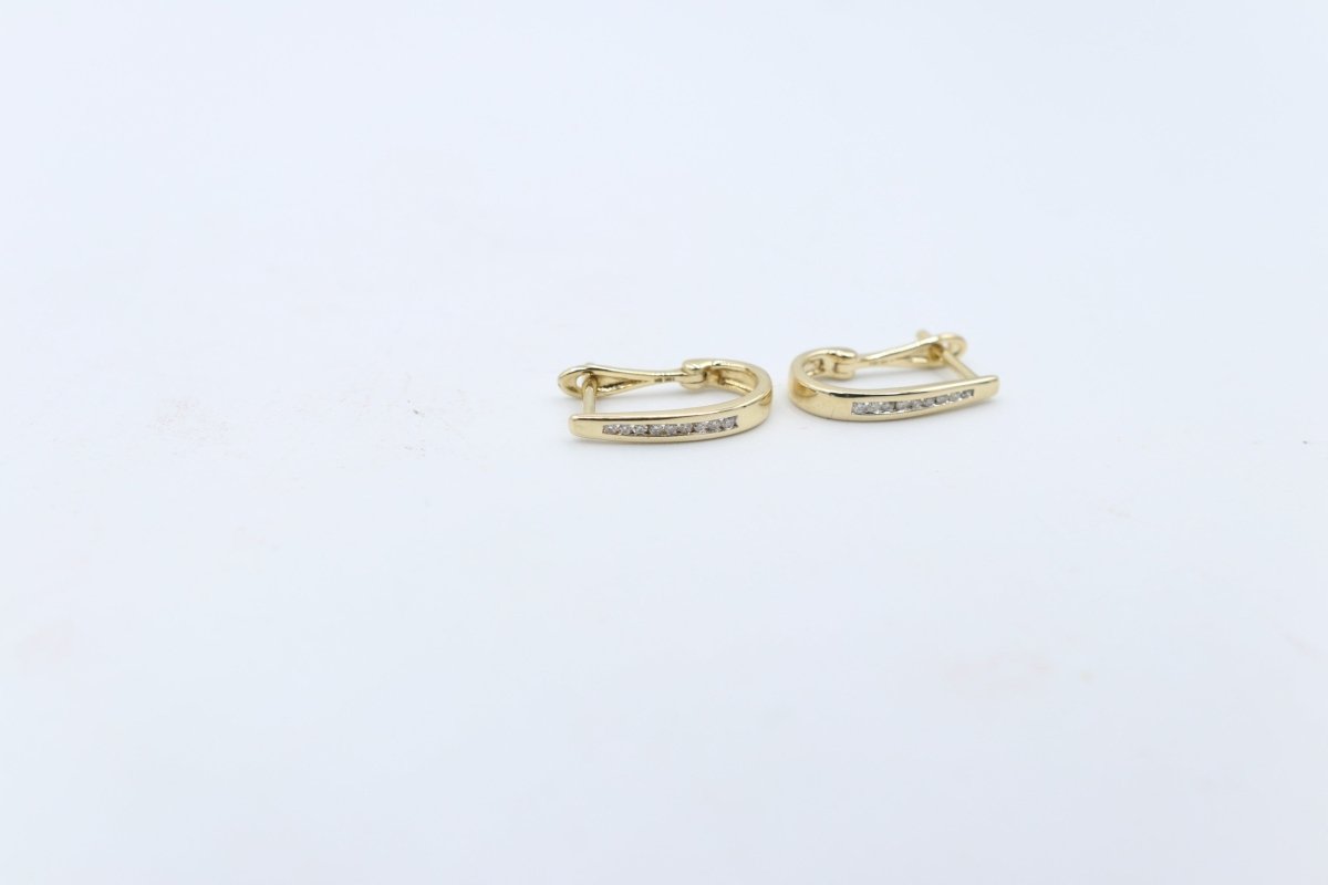 10K Gold Diamond Huggies TDW 0.10