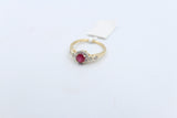 10K Gold Genuine Ruby & Diamond ring