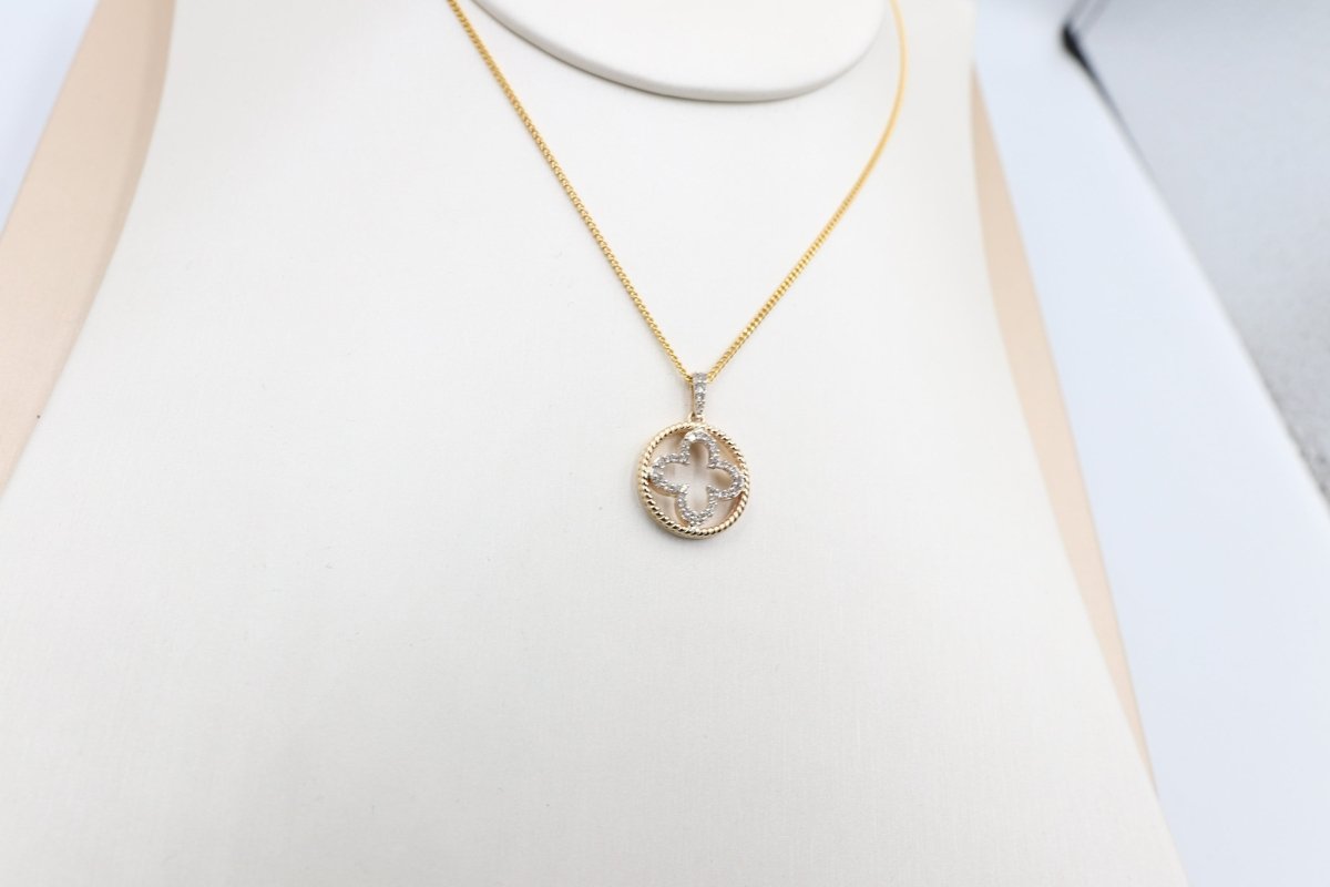 10K Gold Diamond Motif design Pendent 0.20ct