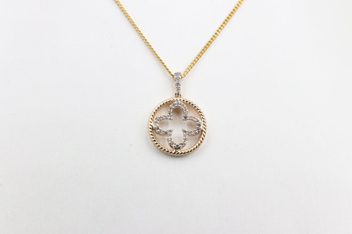 10K Gold Diamond Motif design Pendent 0.20ct